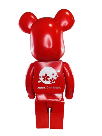 Bearbrick Japan Cool (Красный с белыми цветами) 1000% (70 см)