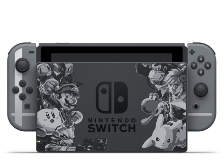Игровая приставка Nintendo Switch (серый) + код загрузки для Super Smash Bros. Ultimate