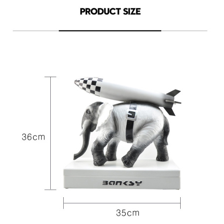 Художня скульптура Banksy, статуя слона зі смоли