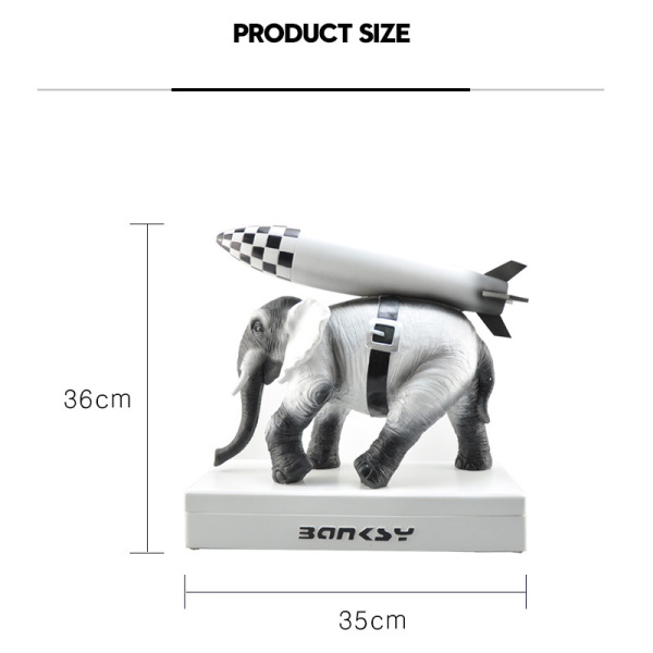 Художня скульптура Banksy, статуя слона зі смоли