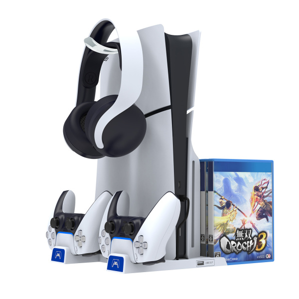 Підставка  PS5 Slim зарядка контролер PS5, зберігання навушників, тримач для дисків PG-P5S009