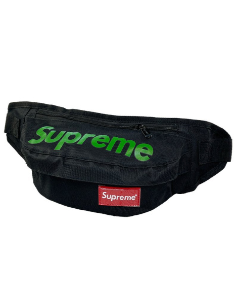 Сумка-бананка Supreme (Черно-зеленая)