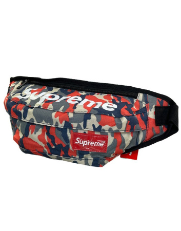 Сумка-бананка Supreme Камуфляж (Красная)
