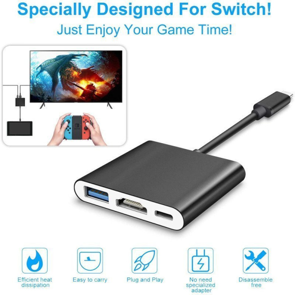 Переходник 3 in 1 USB Type C Hub адаптер USB 3.0 / HDMI 4K / Type-C Power 3 in 1 USB Type C Hub адаптер USB 3.0 / HDMI 4K / Type-C Power Цвета 