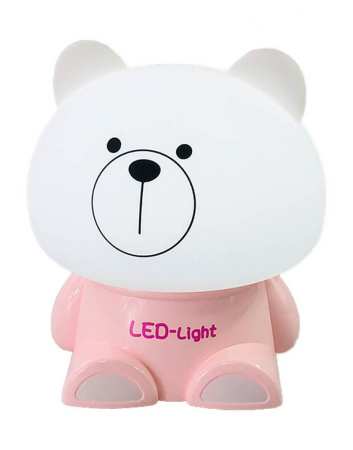 Декоративный LED Ночник Bear LED-LIGHT Розовый (Cветильник)