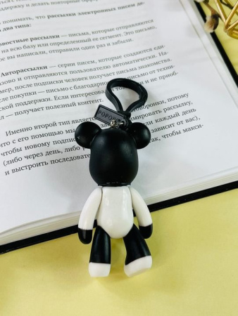 Брелок Bearbrick Crazy smiles (Черно-белый)