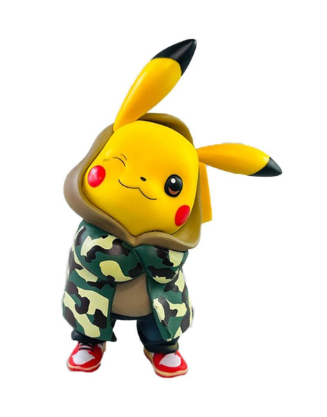 Фігурка Пікачу у спортивному костюмі зеленому - хакі  (17 см)