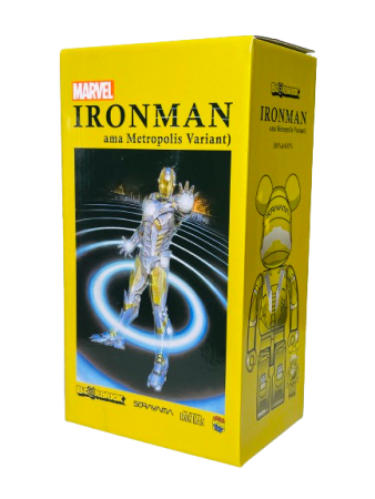 Bearbrick x Hajime Sorayama x Marvel Iron Man Reverse (Фігурка Залізна Людина) 400% (28см)