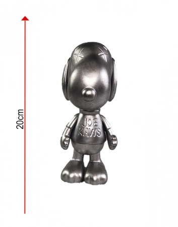Kaws X Peanuts Snoopy Joe Kaws Виниловая Фигурка (Серебряный) - 20 см