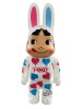 Bearbrick Rabbrick Сердце Пеко-чан Белый 400% (28см)