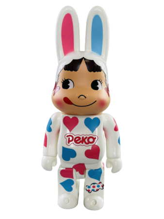 Bearbrick Rabbrick Сердце Пеко-чан Белый 400% (28см)