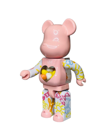 Bearbrick UM Junior (Фігурка Прозоре Серце) 400% (28см)