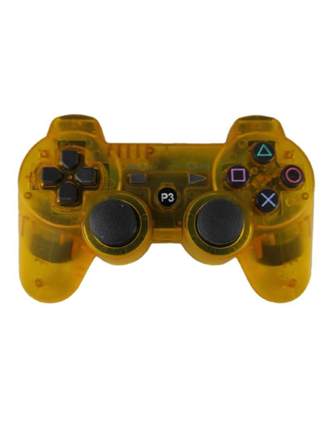 Бездротовий Джойстик PS3 (прозорий жовтий)