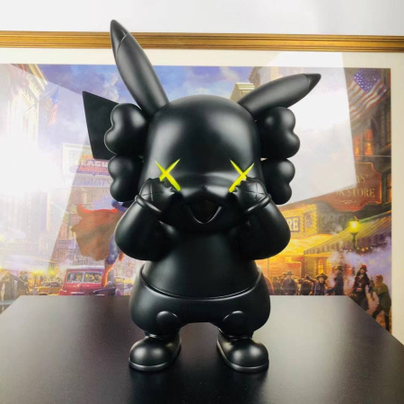 Фигурка Kaws Покемон Пикачу Черный (42 см)
