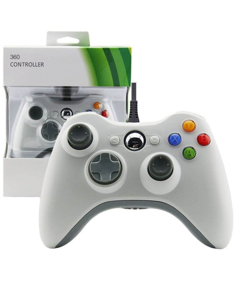 Проводной XBOX 360 Джойстик Белый (PC/XBOX 360)