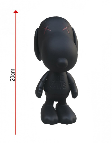 Kaws X Peanuts Snoopy Joe Kaws Виниловая Фигурка (Черный) - 20 см