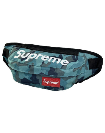 Сумка-бананка Supreme Камуфляж (Голубая)