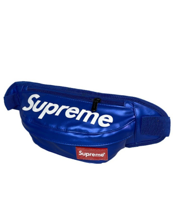 Сумка-бананка Supreme эко-кожа (Синяя)