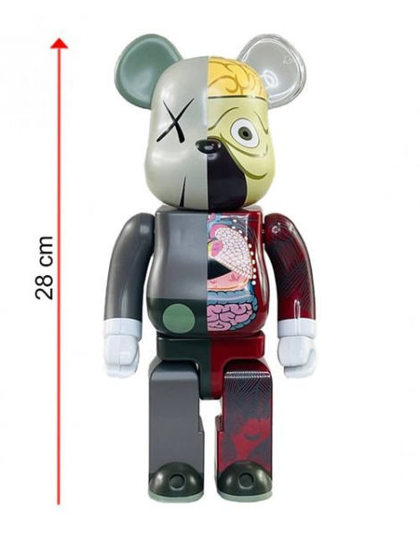 Bearbrick x Kaws Dissected Companion Беарбрик коричневый/красный 400% (28см)