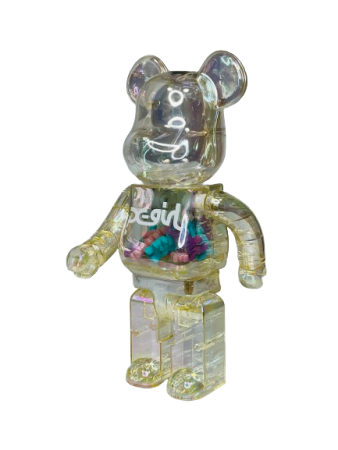 Bearbrick X-Girl (фігурка прозора біла) 400% (28см)