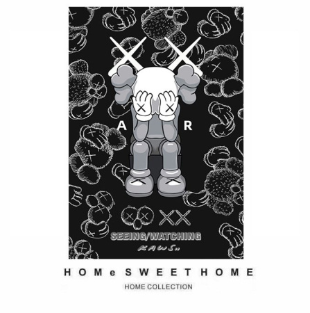 Ковер Kaws BFF Companion XX Seeing/Watching Design Черный Вертикальный