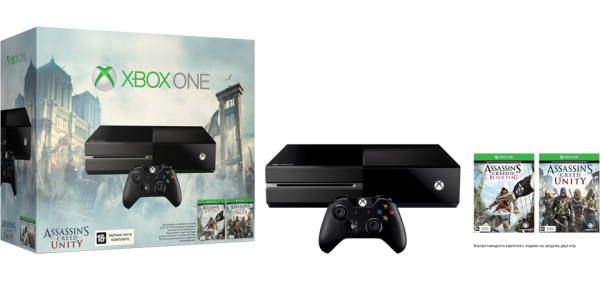 Игровая консоль Microsoft Xbox One + Assassin's Creed Unity + Assassin's Creed Black Flag