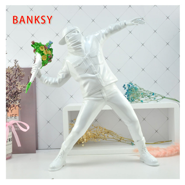 Статуетка Бэнкси banksy Кидання квітів Біла (Фігурка)