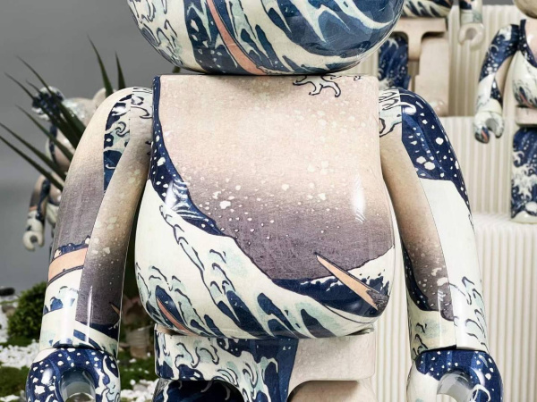 Bearbrick Фігурка Katsushika Hokusai (Kanagawa Okinami Ura) "Велика хвиля в Канагаві" 1000% (70см)