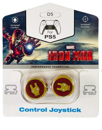 Накладки на стики для джойстика Playstation 4 / 5 Iron Man PS4/PS5 (Высокие)