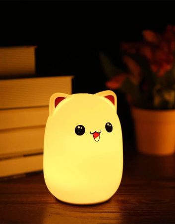 Светильник BUD BEAR Silicone LAMP КОТИК Розовые ушки