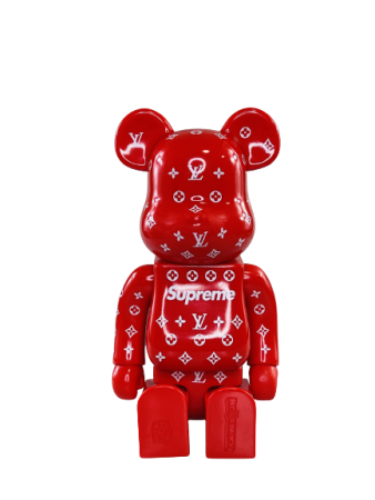 Bearbrick Louis Vuitton Supreme красный 400% (28 см)