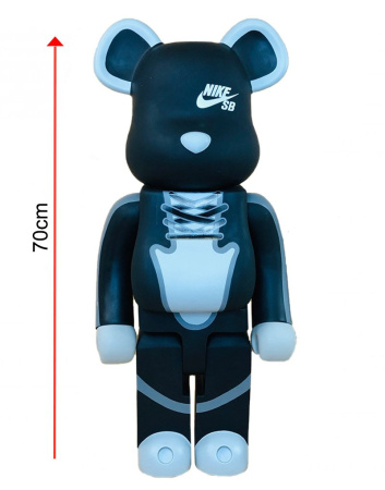 Bearbrick Nike Sb Black (черный с белым) 1000% (70 см)
