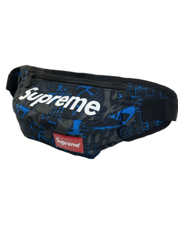 Сумка-бананка Supreme Абстракция (Черно-синяя)