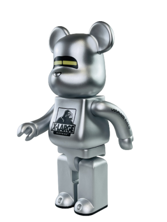 Bearbrick x XLarge x Hajime Sorayama Серебро 400% (28 См)
