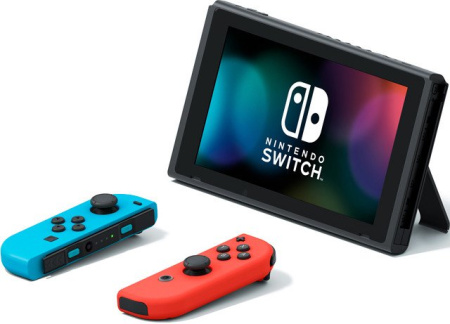 Игровая консоль Nintendo Switch красный неон / синий неон с улучшенным временем автономной работы (MOD. HAC-001-01)