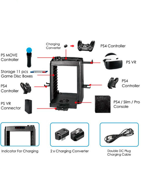 Зарядная станция для PS4/SLIM/PRO/VR KJH-PS4-030