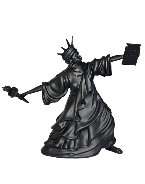 Фігурка Статуя Свободи в сучасному мистецтві Banksy, скульптура зі смоли, факел Riot of Liberty Чорна (34 см)