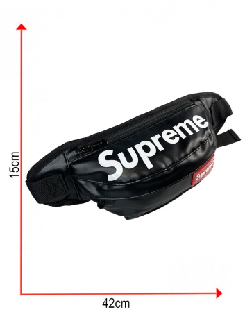 Сумка-бананка Supreme Эко-кожа (Черная)