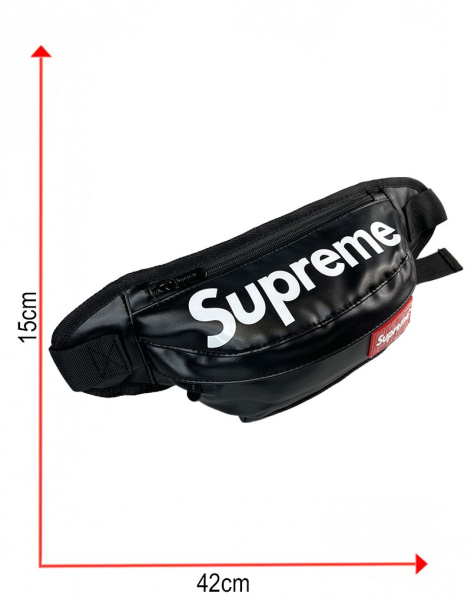 Сумка-бананка Supreme Эко-кожа (Черная)