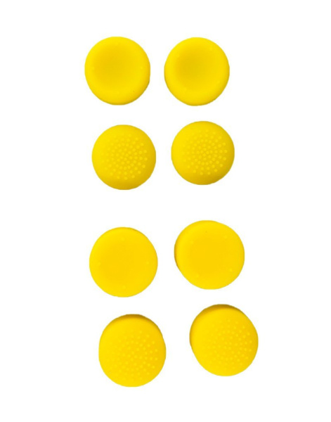 Накладки на стики универсальные для джойстика Playstation / Xbox комплект 8шт желтые (PS3/PS4/PS5/Xbox360)