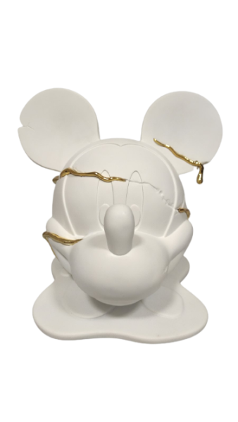Фігурка Голова Міккі Маус біла з білою підставкою (28см)