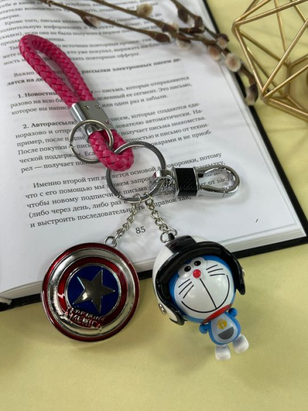 Брелок для Doraemon Капитан Америка (Розовый)