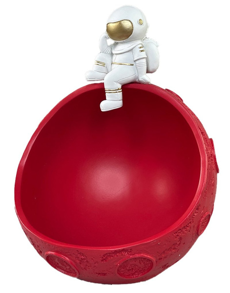 Фигурка-органайзер космонавт на планете красная 27х20 см