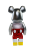 Bearbrick Микки Маус "90 лет" Серебряный 400% (28 см)