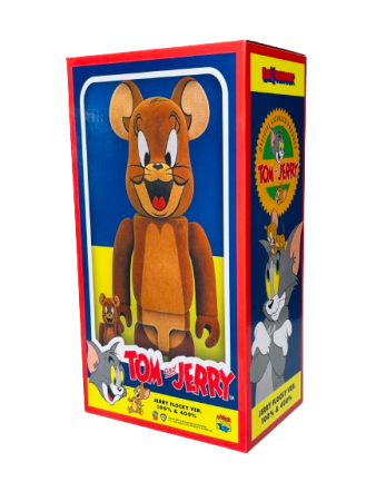 Bearbrick Том і Джеррі: Джеррі Флокі (Оксамитовий) 400% (28см)