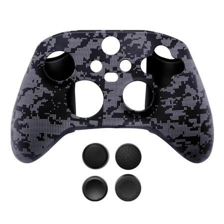 Камуфляжний силіконовий чохол для геймпада Xbox Series X|S з насадками на стіки (модель HX-015)