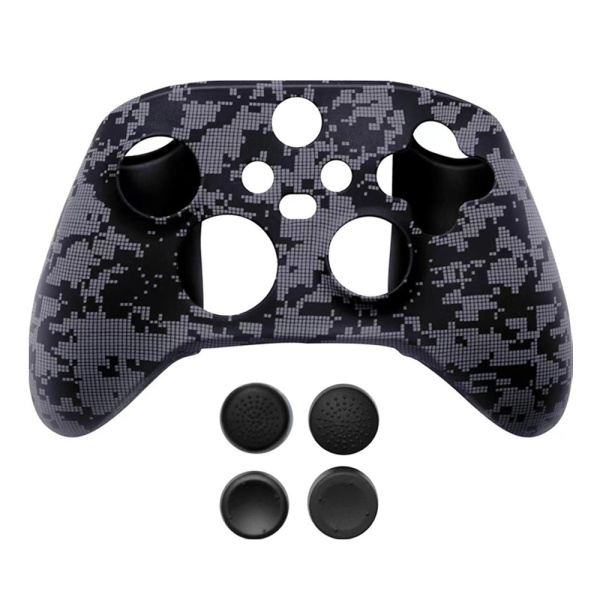 Камуфляжний силіконовий чохол для геймпада Xbox Series X|S з насадками на стіки (модель HX-015)