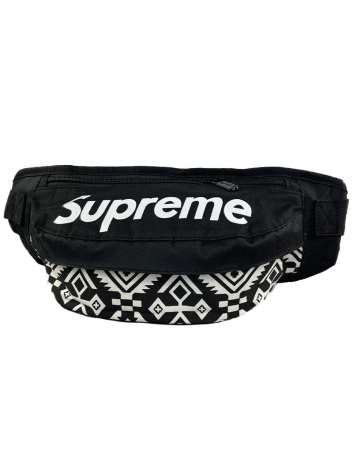 Сумка-бананка Supreme принт (черно-белая)
