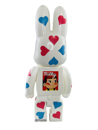Bearbrick Rabbrick Сердце Пеко-чан Белый 400% (28см)
