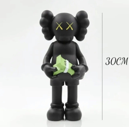 Kaws holding money black вінілова фігурка (30 см)